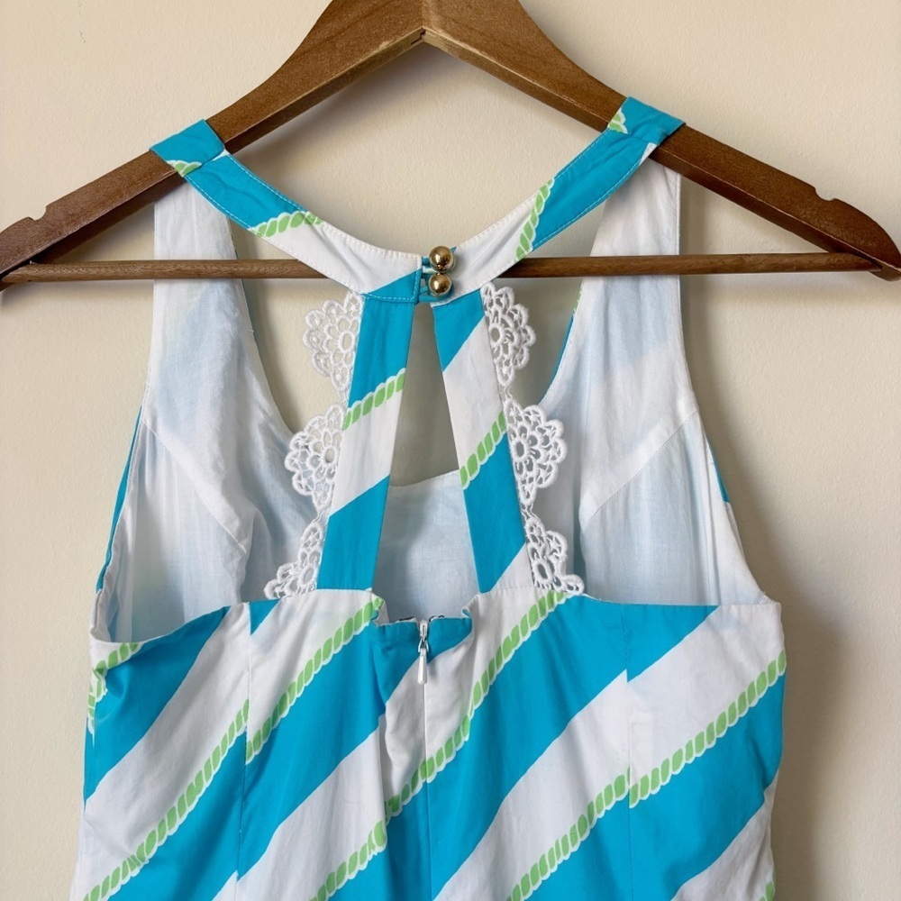 Lilly Pulitzer Zo Blue Roper Stripe Fit and Flare Dress Sz 6 - Picture 5 of 9